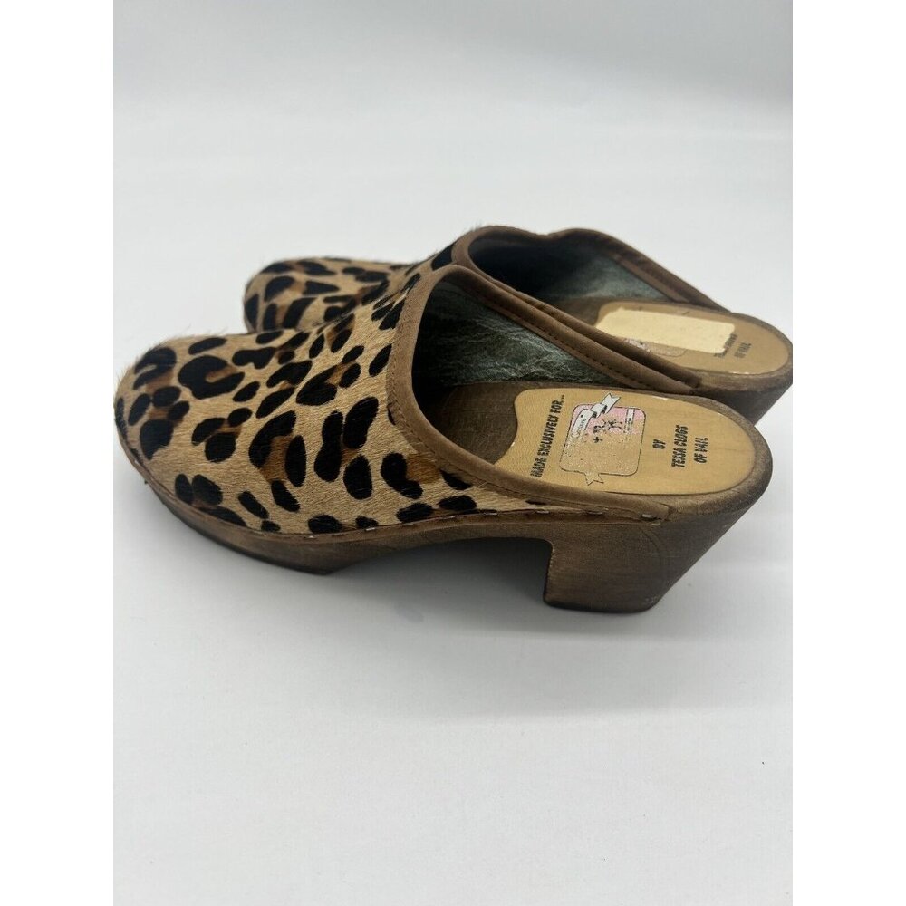 Women’s Tessa Clogs Of Vail Cowhide Leopard Print Size EU 38 US 6.5-7